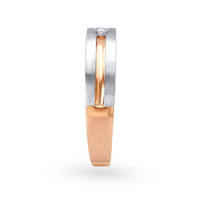 Elegant 18 Karat White And Rose Gold And Diamond Finger Ring 3