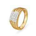 Luxurious 18 Karat Yellow Gold And Diamond Finger Ring,,hi-res 
