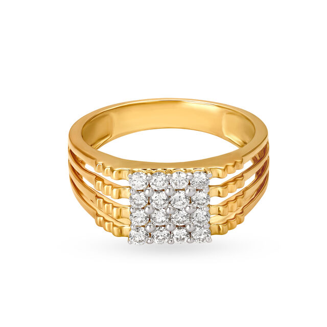 Luxurious 18 Karat Yellow Gold And Diamond Finger Ring,,hi-res 2
