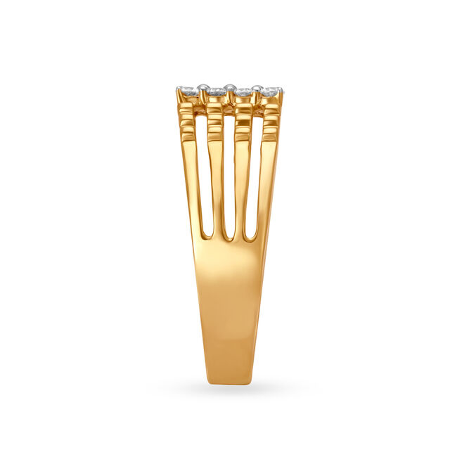 Luxurious 18 Karat Yellow Gold And Diamond Finger Ring,,hi-res 3