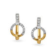 Fancy Circle Motif Diamond Hoop Earrings 
