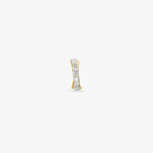 Stunning Bright Gold and Diamond Nose Pin,,hi-res 3