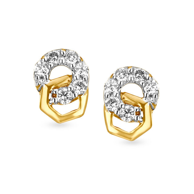 Fancy Geometric Diamond Stud Earrings 