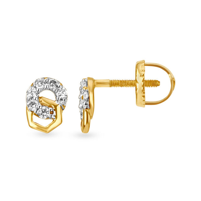 Fancy Geometric Diamond Stud Earrings 2