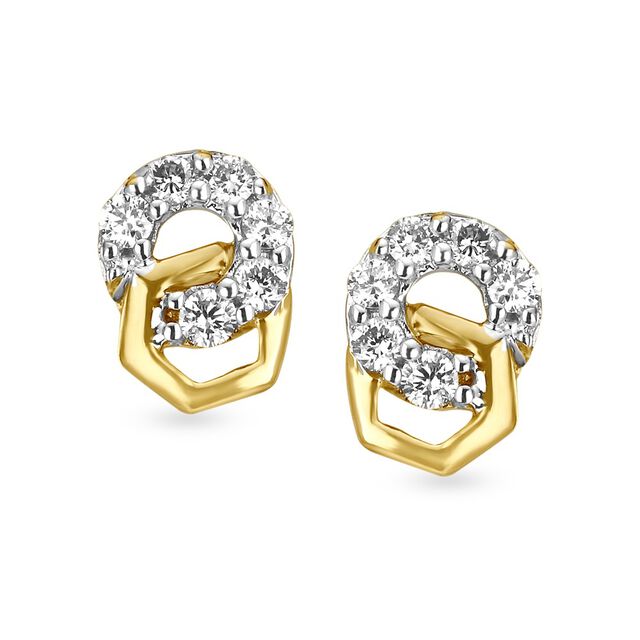 Entrancing Contemporary Diamond Stud Earrings 