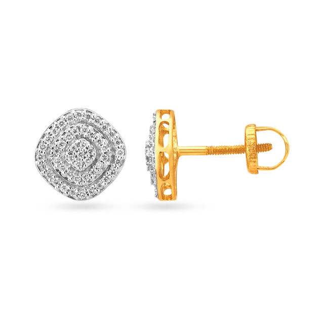Contemporary Solitaire Look Diamond Stud Earrings,,hi-res 2