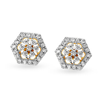Ethereal Floral Diamond Stud Earrings