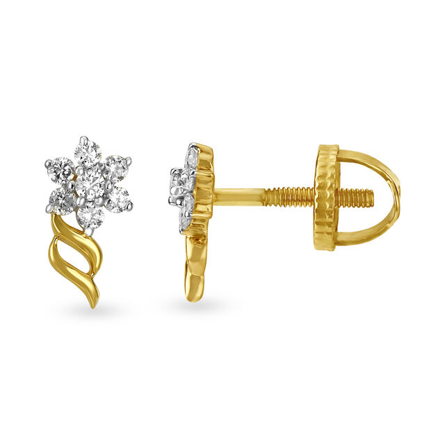 Floral Seven Stone Diamond Stud Earrings 2