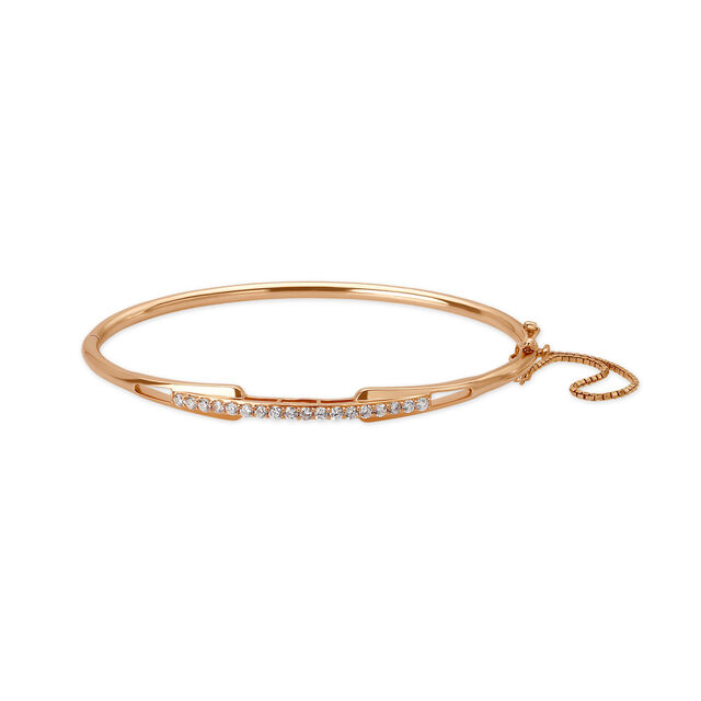 Single Line Sleek Diamond Bangle 