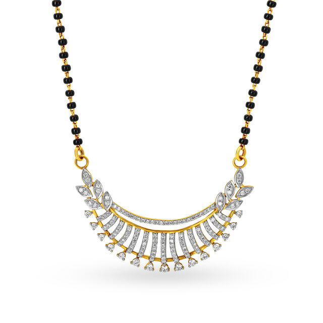 Timeless Floral Diamond Mangalsutra,,hi-res 