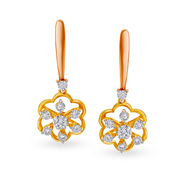 Petite Floral Gold Danglers 