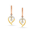 Dainty Leaf Diamond Hoop Earrings 