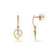 Dainty Leaf Diamond Hoop Earrings 2