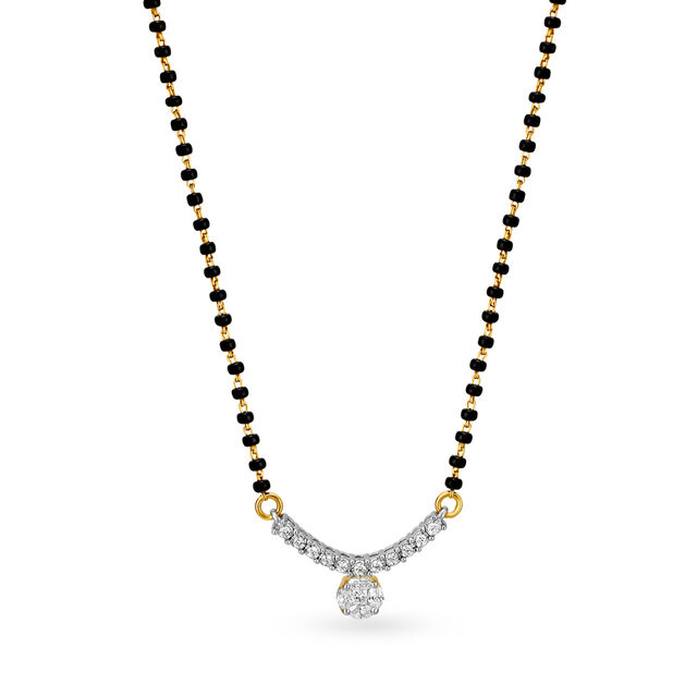 Marvellous Shimmering Diamond Mangalsutra in Yellow and White Gold 