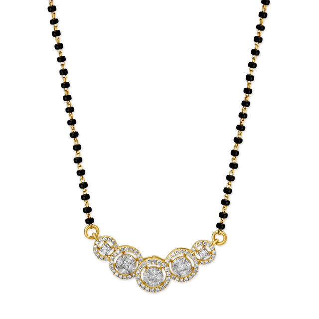 Geometric Diamond Mangalsutra,,hi-res 