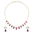 Traditional Rose Gold and Diamond Necklace Set,,hi-res 