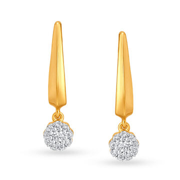 Dainty Gold and Diamond Drop Earrings Perfect for Daily Use