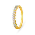 Exquisite 18 Karat Yellow Gold And Diamond Studded Finger Ring,,hi-res 