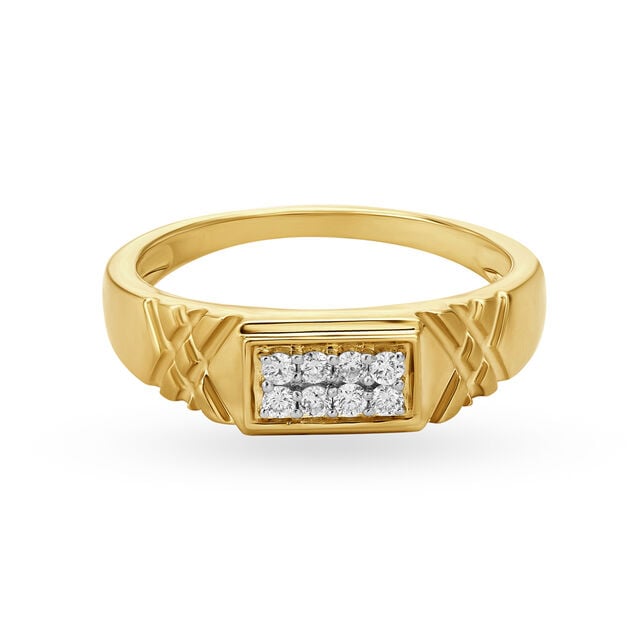 Handsome 18 Karat Gold Criss-Cross Patterned Ring 3