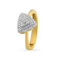 Stunning 18 Karat Yellow Gold And Diamond Triangle Cocktail Ring 