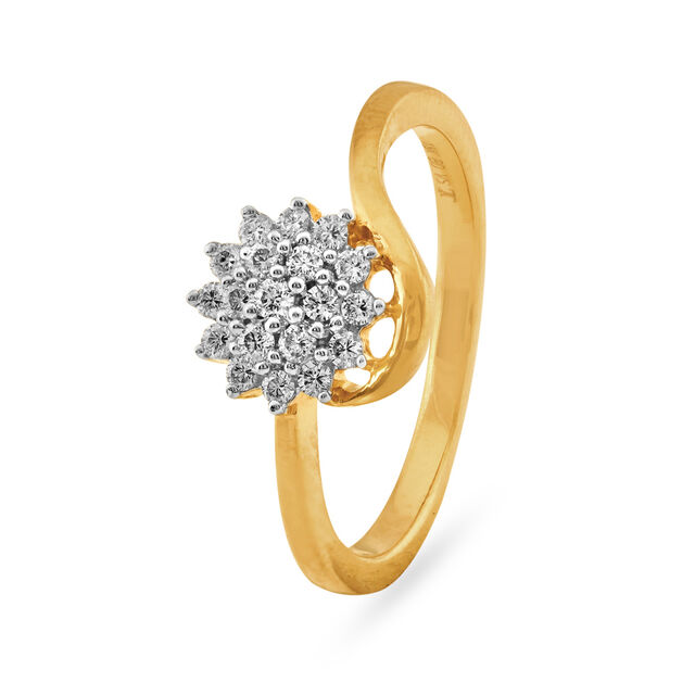 Magnificent 18 Karat Gold And Diamond Floral Ring,,hi-res 