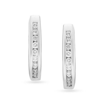 18 Karat Diamond Hoops