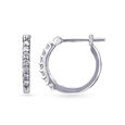 Sparkling Sleek Diamond Hoop Earrings in White Gold,,hi-res 2