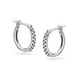 Sparkling Sleek Diamond Hoop Earrings in White Gold,,hi-res 3