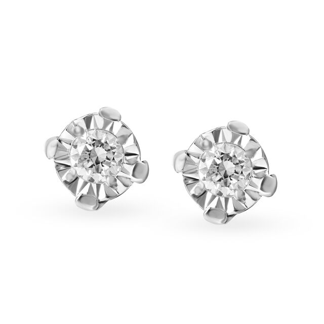Ethereal Gold and Diamond Stud Earrings 