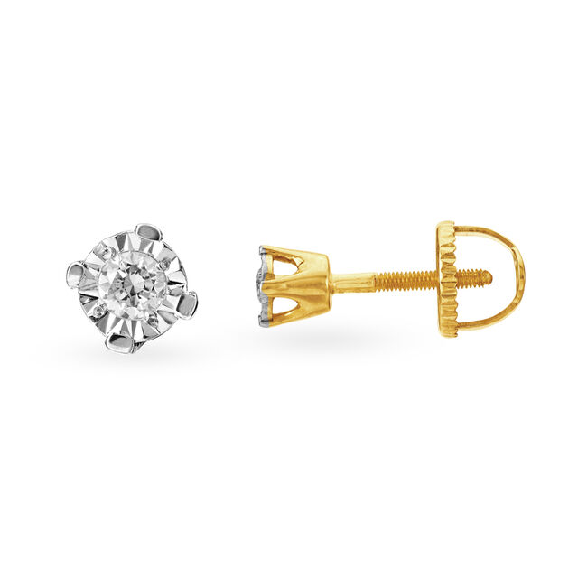 Daily Wear Contemporary Diamond Single Stone Stud Earrings 2