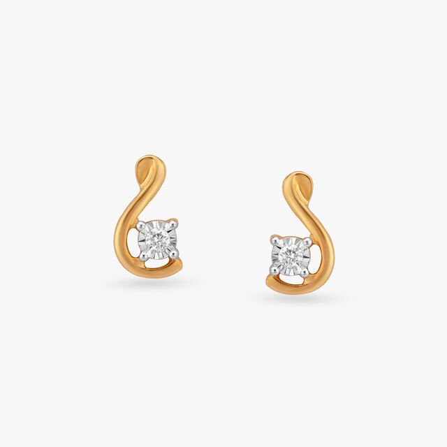 Tanishq Studded Earrings in 18K Yellow Gold for Women