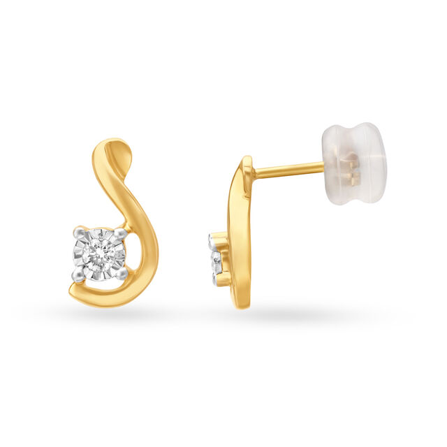 Tanishq Studded Earrings in 18K Yellow Gold for Women