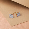 Structured Diamond Shape Stud Earrings 