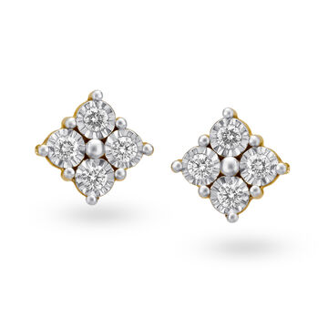 Splendid Floral Diamond Stud Earrings