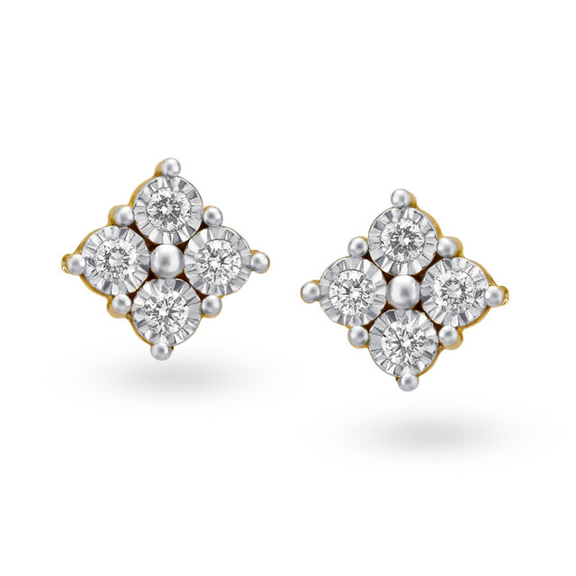 Splendid Floral Diamond Stud Earrings