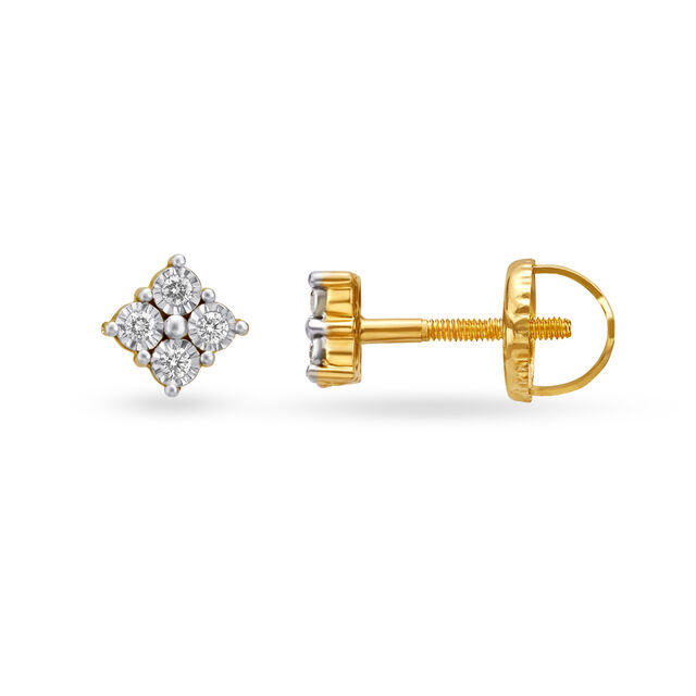 Splendid Floral Diamond Stud Earrings