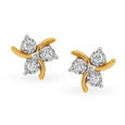 Glamorous Timeless Gold and Diamond Stud Earrings 
