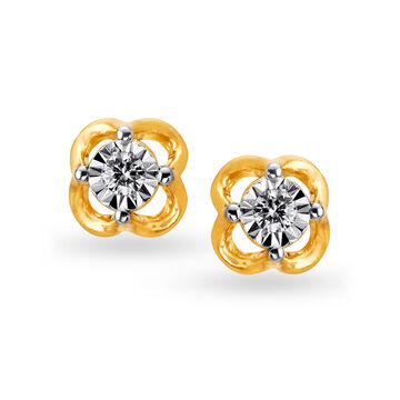 Contemporary Diamond Stud Earrings