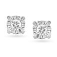 Dainty Contemporary Single Stone Diamond Stud Earrings 