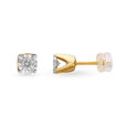Dainty Contemporary Single Stone Diamond Stud Earrings 2