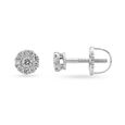 Sparkling Floral Diamond Round Stud Earrings,,hi-res 2