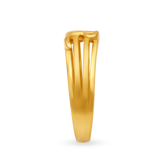 Beautiful 18 Karat Yellow Gold Stacked Alphabet R Finger Ring,,hi-res 2