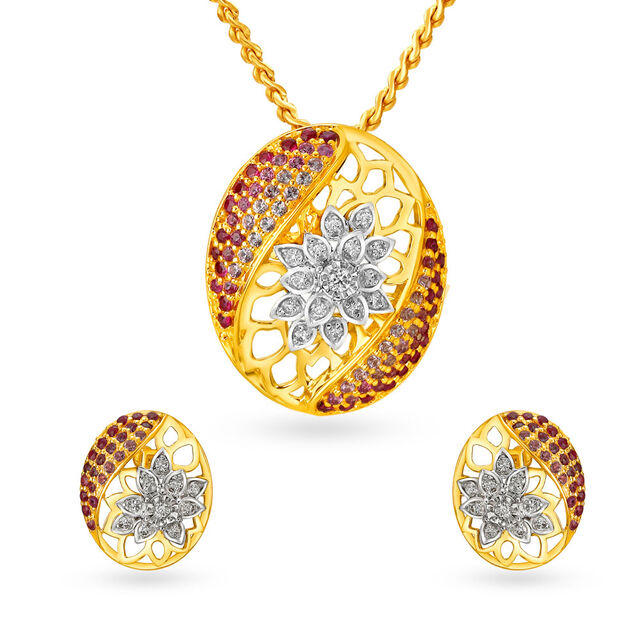 Valeria Floral Pendant Earrings Set 3