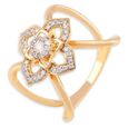 Luminous 18 Karat Gold And Diamond Floral Interlock Ring 