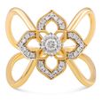 Luminous 18 Karat Gold And Diamond Floral Interlock Ring 2