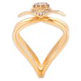 Luminous 18 Karat Gold And Diamond Floral Interlock Ring 3