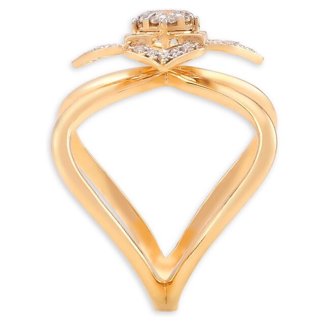 Luminous 18 Karat Gold And Diamond Floral Interlock Ring 3