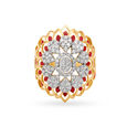 Decorated 18 Karat Yellow Gold And Diamond Finger Ring,,hi-res 2