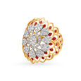 Decorated 18 Karat Yellow Gold And Diamond Finger Ring,,hi-res 3