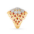 Decorated 18 Karat Yellow Gold And Diamond Finger Ring,,hi-res 4